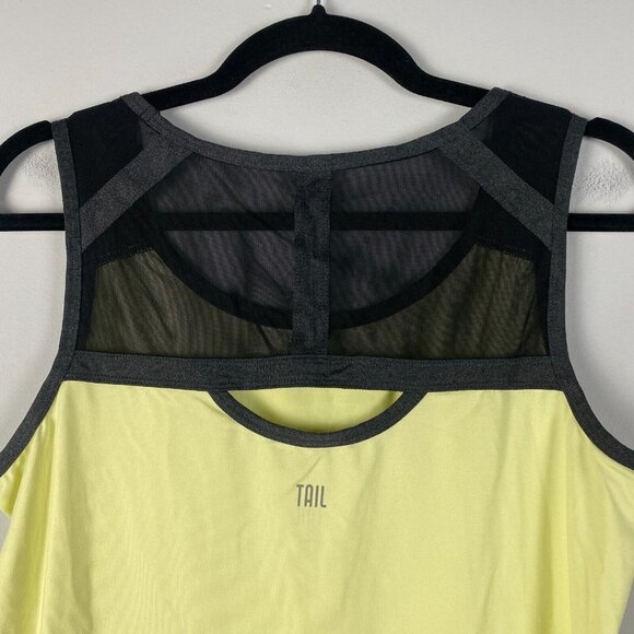 TAIL Tank Top Womens Small Yellow Black Mesh Back Sleeveless Stretch Golf Tennis - Picture 5 of 9